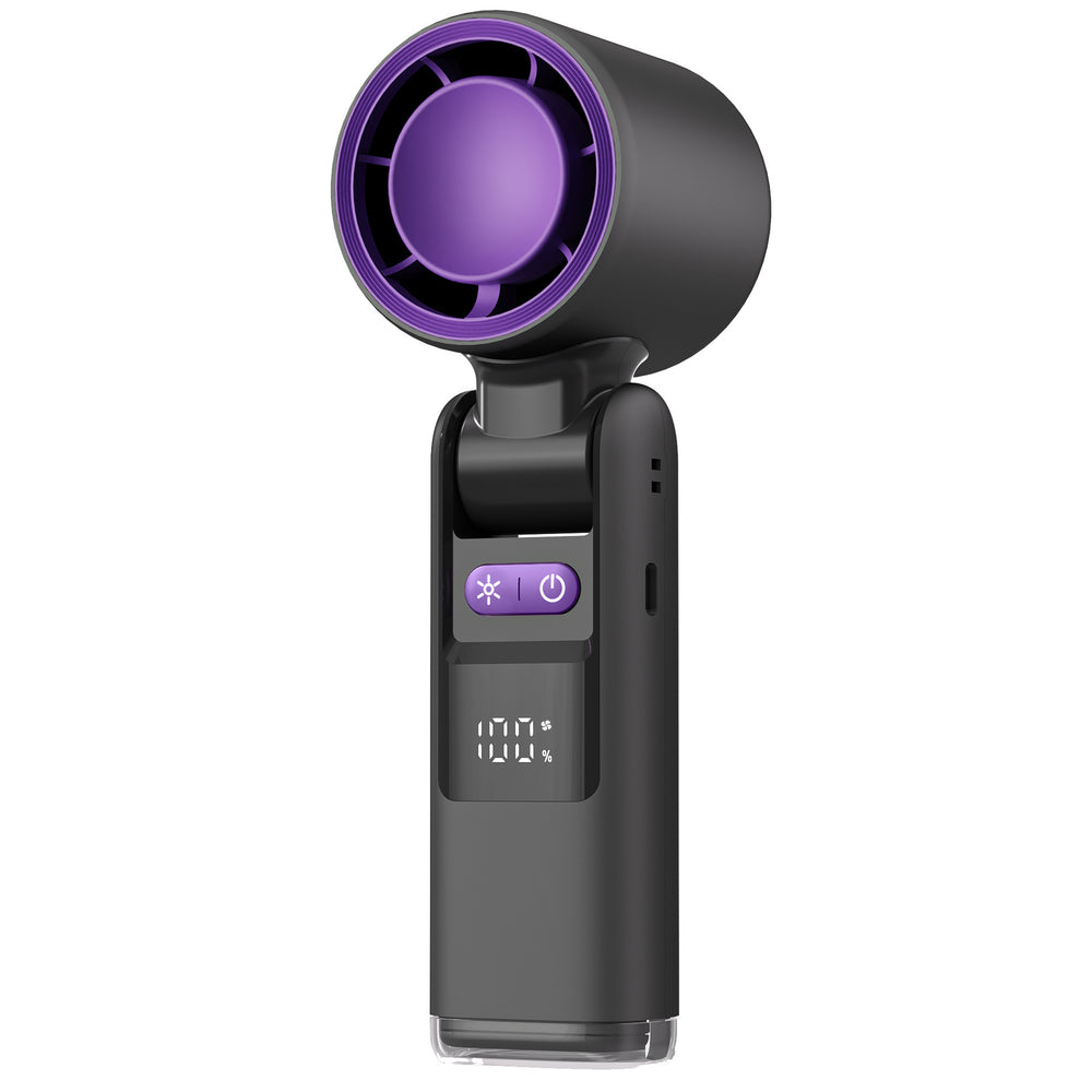 2026 new handheld neck fan with digital display, usb rechargeable, mini portable outdoor camping fan - powerful wind, low power consumption