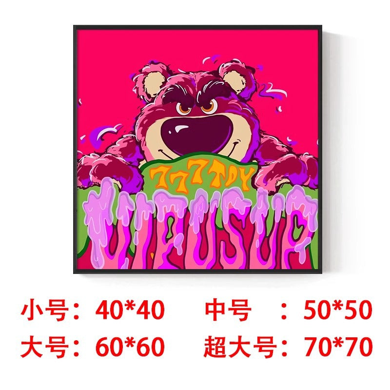 Strawberry bear decorative painting cute trend lotso Stitch pendulum painting hanging painting living room bedroom wall painting
