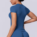 new arrival seamless tight short-sleeved t-shirt yoga wear high elastic sweat-absorbent hip-length short-sleeved running fitness tops for women