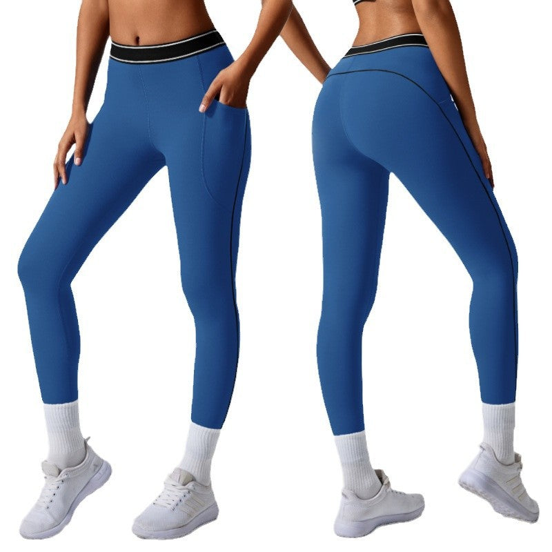 summerhigh waist yoga pants for women anti-curling elastic sports leggings outdoor sports fitness nine-point pants
