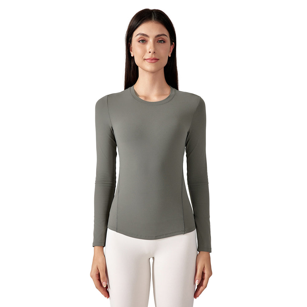 Yoga top - slim fit, stretchy, figure-flattering, long sleeve, barely-there feel, skin-friendly, pilates & workout activewear - daw192