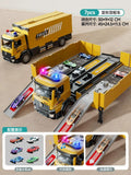 Drop shipping crane deformation engineering vehicle pull back inertia container truck parking lot toy rail car toy kids toy