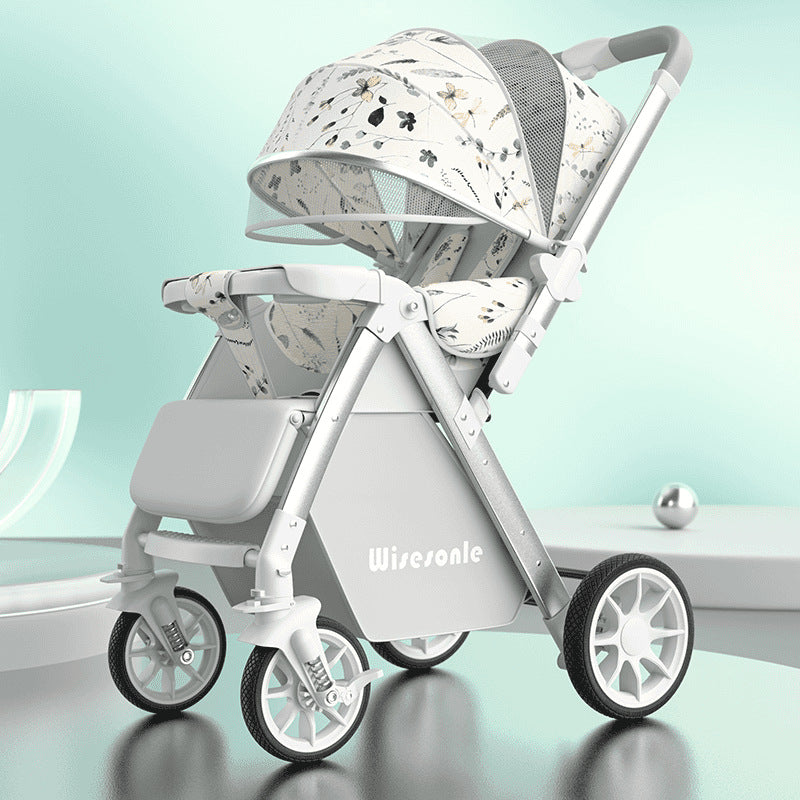 Baby stroller, reclining newborn baby, lightweight, foldable, two-way landscape, kids can sit, handy gadget, foldable, one-hand foldable