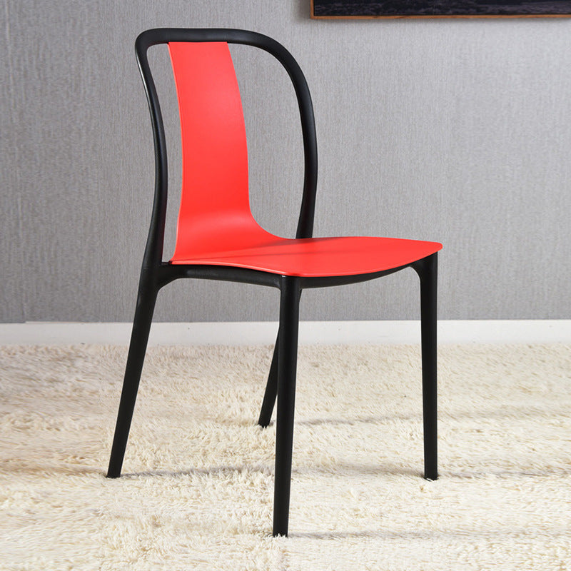 Scandinaviancasual plastic dining chair popular back chair thickened stackable for home restaurant hotel milk tea shop chair