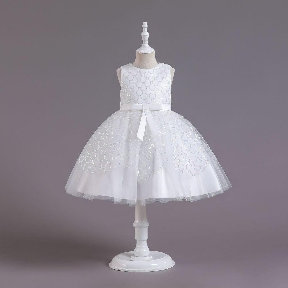 European and american style sequin fish scale princess dress for girls - perfect for flower girls, children's day performances, and piano recitals. baby dress