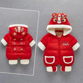 Newborn baby winter chinese style outfit - thickened new year's outfit for boys and girls - festive first birthday warm romper - trendy crawling suit