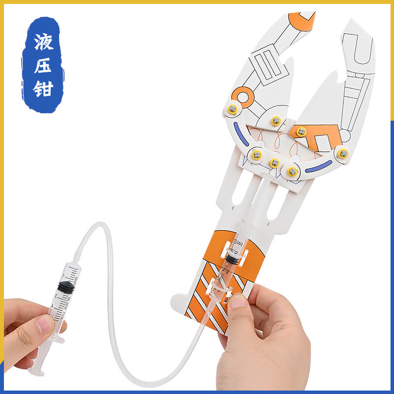 KT version of hydraulic manipulator, handmade DIY creative small production, science and technology festival homework teaching aids, material packs, puzzle inserts