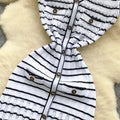 High-end color block striped knit dress - chic, slim-fit, sleeveless maxi dress with a flattering cinched waist