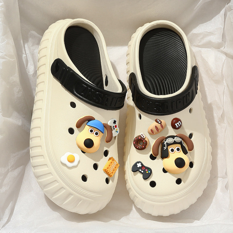 Crocs women's summer outwear 2024best selling thick sole heightening beach non-slip toe cap sandals women's new arrival