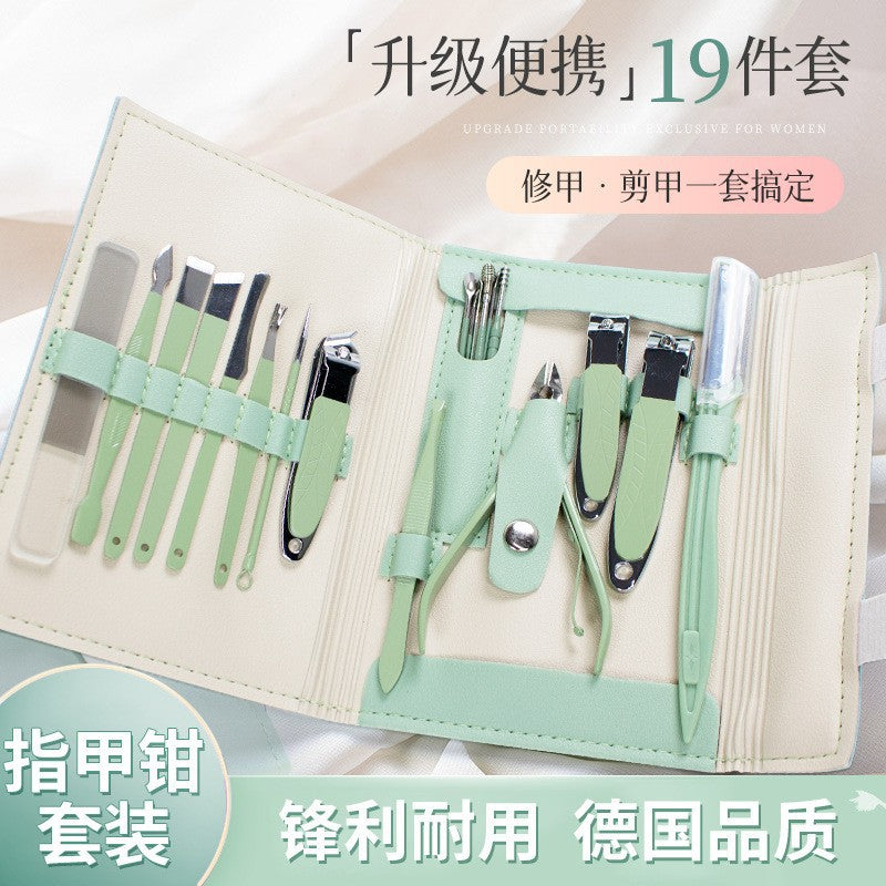 Nail clipper suit 19-piece in stock beauty tools nail clippers manicure beauty pliers pedicure knife ear digging spoon in stock