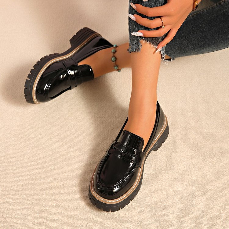 autumn new arrival: thick-soled loafers for cross-border e-commerce. plus sizes available. 0.5cm difference tolerable. wholesale options available. dropshipping to  and