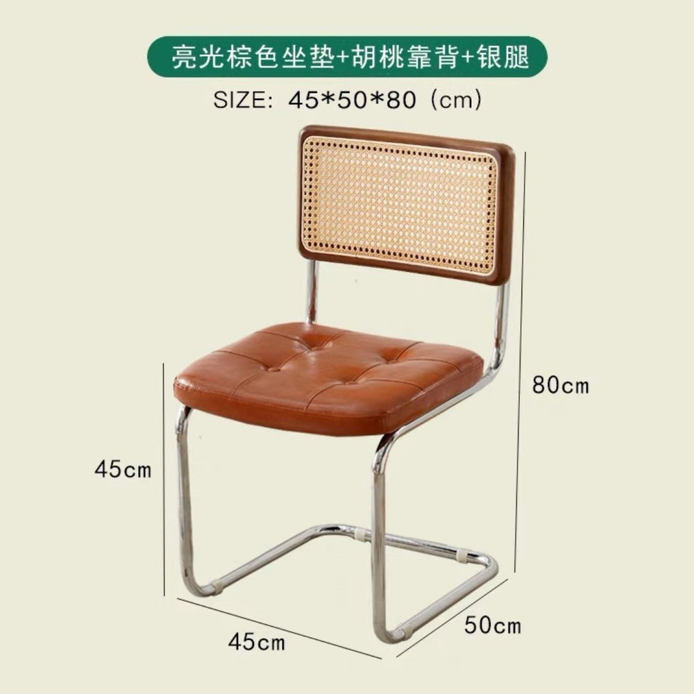 Scandinavian rattan chair iron art for home solid wood backrest chair armrest retro dining chair popularinsaccessible luxury medieval chair