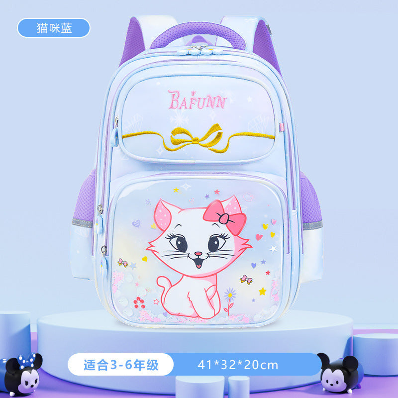 2025 new girls' backpack - large capacity, cute design for elementary school students (grades 1-6), ages 6-9-12