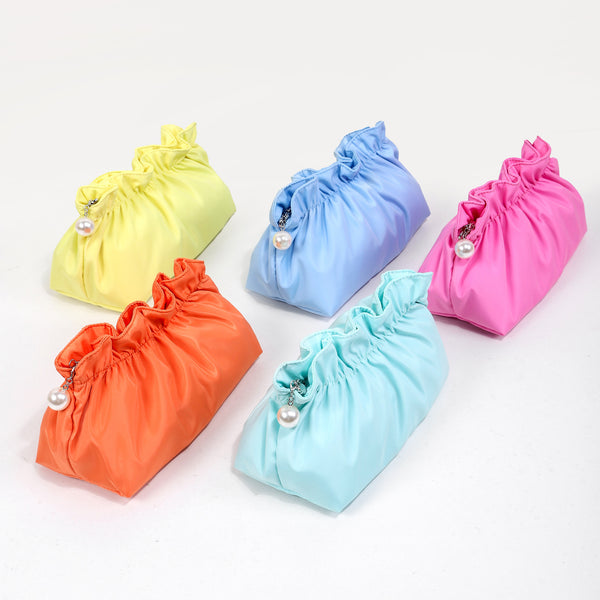 Cross-border new pleated cosmetic bag storage high-end high-value cosmetic bag women's cosmetics storage bag toilet bag