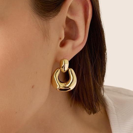 Amazon hot-selling glossy geometric earrings & dangles - cross-border creative minimalist metal trapezoid earrings - direct from the manufacturer