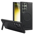 Crystal shield leather case for samsung s25 edge premium leather magnetic phone case s24ultra invisible stand