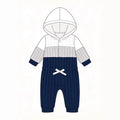 Baby boy & girl casual ribbed knit hooded long sleeve romper and pants set
