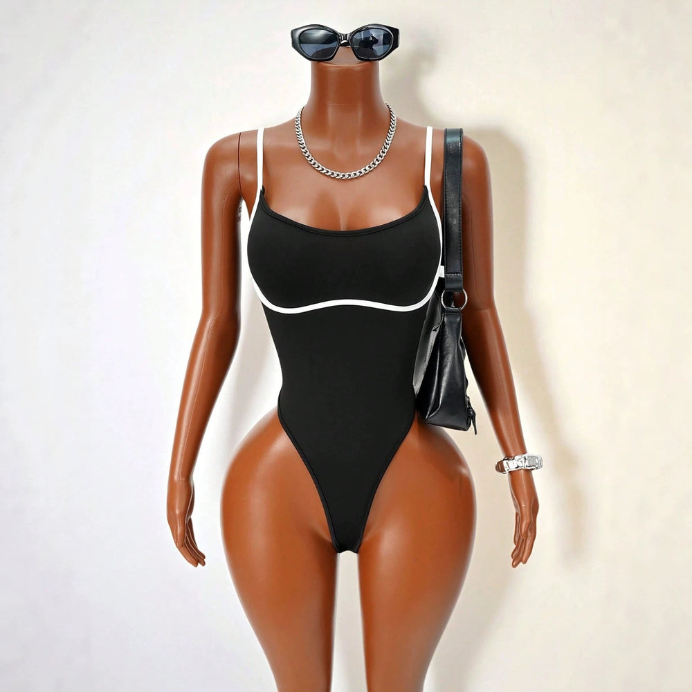european and american cross-border new women's bodysuit -  solid color backless sexy cami jumpsuit