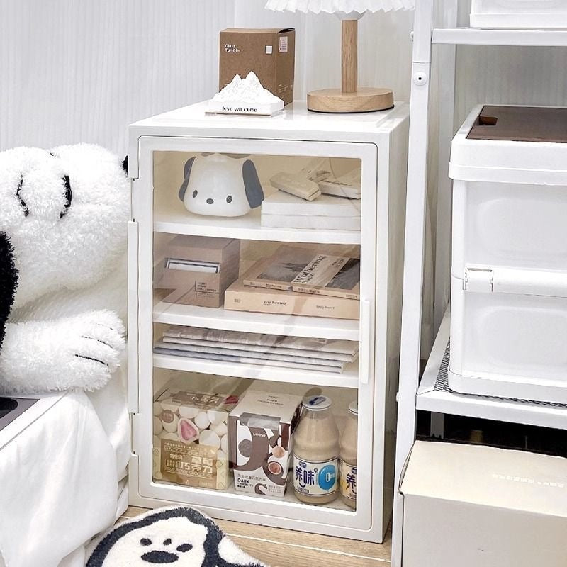 Bedside table for room, simple rental bedroom, household multi-layer bedside cabinet, plastic ins style creative storage rental house