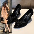 2025 spring/autumn new korean style bowknot platform wedge heel pointed toe flats for women
