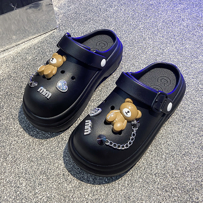New fashion platform clogs women's thick sole height increasing non-slip trendy cute beach sandals slippers outdoor summer wear