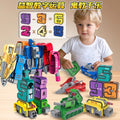 Digital transformation combination robot king kong mecha children's educational assemble building blocks boy toy letter autobot