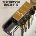 Gun gray toothbrush holder storage rack detachable washable bathroom punch-free wall-mounted electric tooth cup mouthwash cup hair dryer