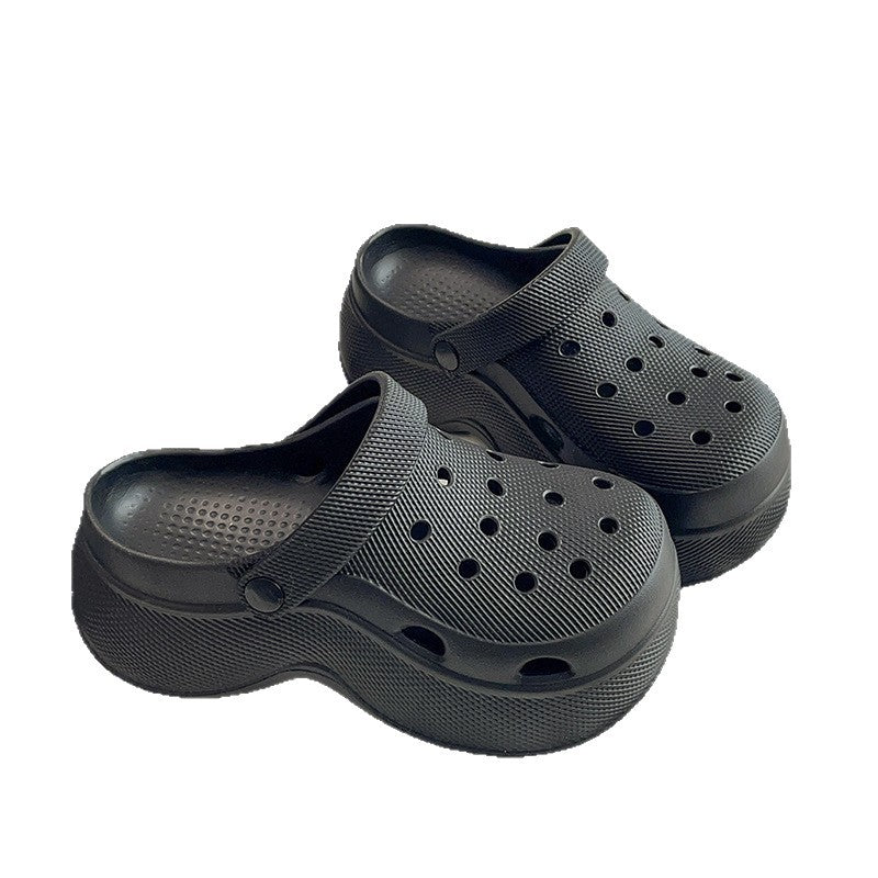Baotou crocs women's breathable thickenedbottom outer wear eva sandals half slippers women's summer non-slip new arrival sandals