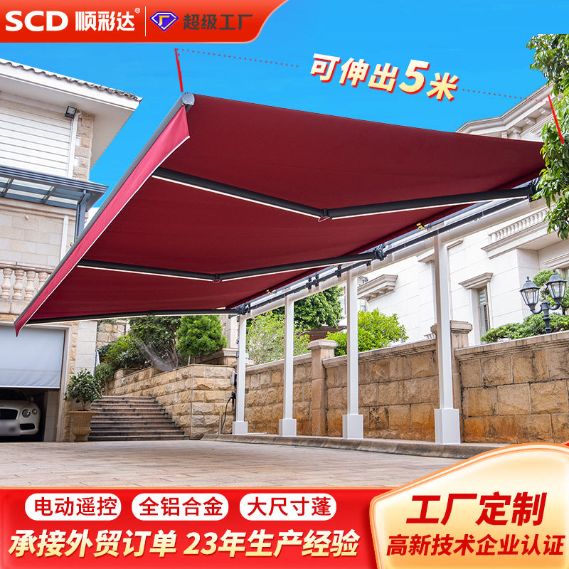 Export-grade extendable heavy-duty oversized retractable awning canopy - outdoor commercial eave sun shade