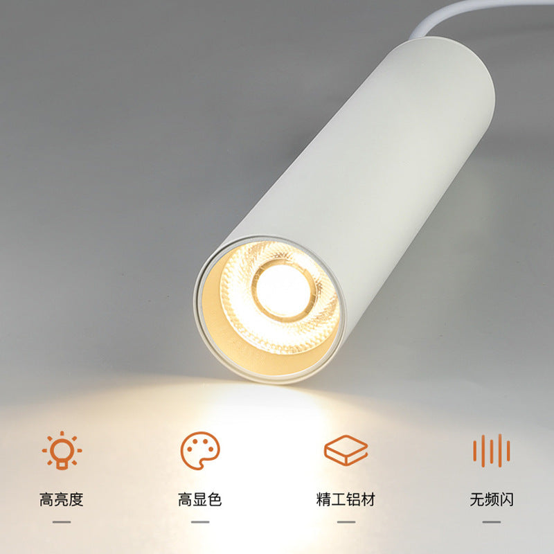 Led long tube spotlight pendant light - restaurant, bar, front desk cylindrical hanging wire lamp - 1688 source factory wholesale