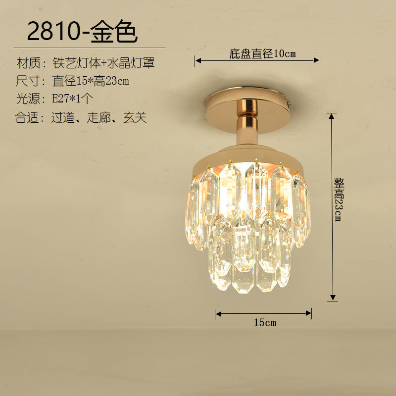 [Strict selection] American crystal small chandelier corridor decorative lighting entrance cloakroom ceiling modern LED light