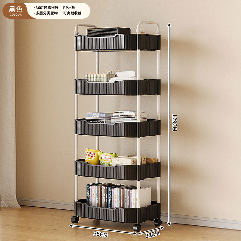 Movable coffee table snack cart cream style living room sofa side table mini bedside storage rack table