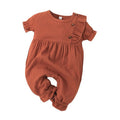 Kids' summer fashion: girls' short-sleeve romper - baby & toddler onesie, casual & simple, 100% cotton