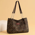 High-end, large-capacity women's tote bag - stylish leopard print handbag, minimalist and versatile shoulder bag, commuter underarm bag