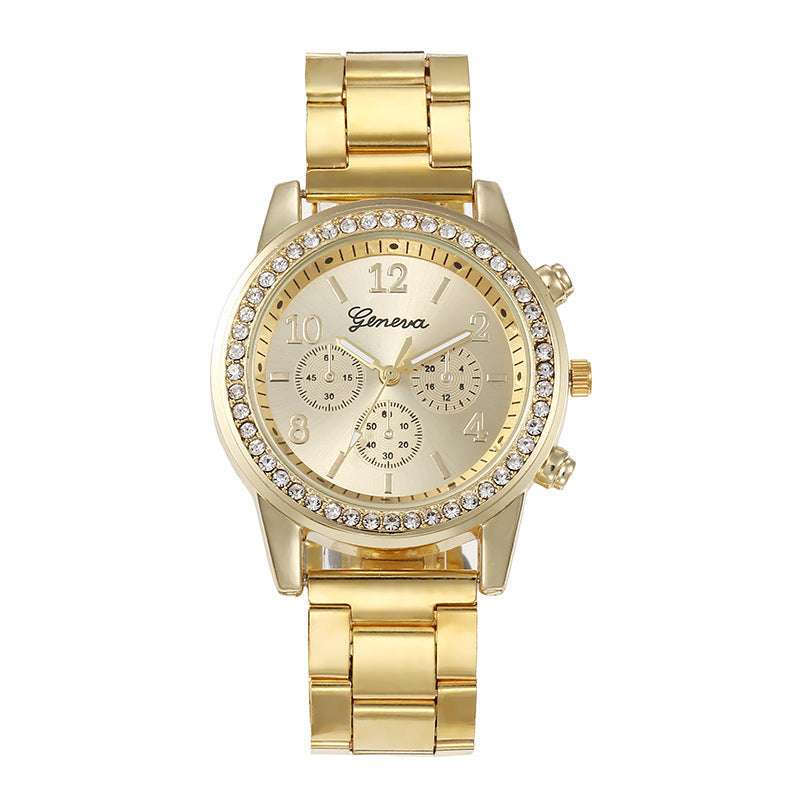 watch new arrival geneva watch diamond-encrusted alloy steel strap watch women's quartz watch watch women