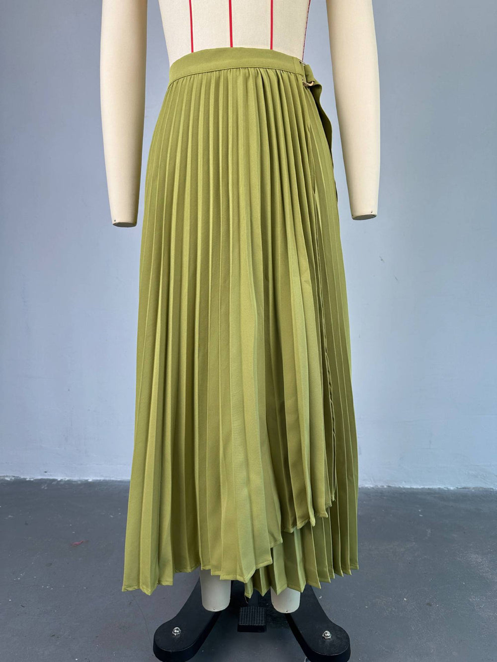 European and american style women's summer  new arrival: high-waisted, slimming, tie-waist, asymmetrical midi a-line skirt