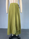 European and american style women's summer  new arrival: high-waisted, slimming, tie-waist, asymmetrical midi a-line skirt