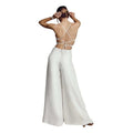 2025 fashion cross-border export new amazon wish sleeveless sling v neck tight hip cover backless jumpsuit