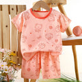 Kids' short-sleeve set: 100% cotton boys' t-shirt & baby summer outfit - girls' shorts, infant clothing, wholesale summer apparel