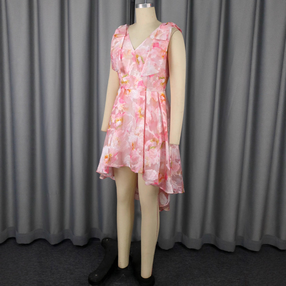 new arrivaleleganceclassy v neckbows short skirt jacquard a hem swallowtail banquet evening dress dress