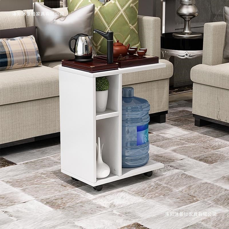 Small apartment coffee table, living room mobile tea table with wheels, sofa side table, mobile trolley table, side table
