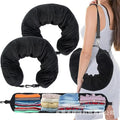 Amazon travel neck pillow cover storage bag portable travel bag plush u-shaped pillow clothing inflatable