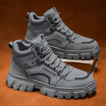 High-top men's boots - spring 2025 new collection: men's chunky sole, non-slip martin boots, outdoor wear-resistant work boots