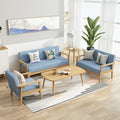 Solid wood sofa and coffee table set - modern minimalist fabric office sofa for small apartments and rental properties