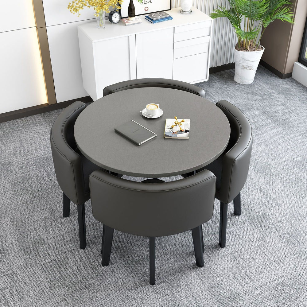 Collapsible dining table for home, small apartment, apartment, restaurant, shopfront negotiation table and chair set, reception round table