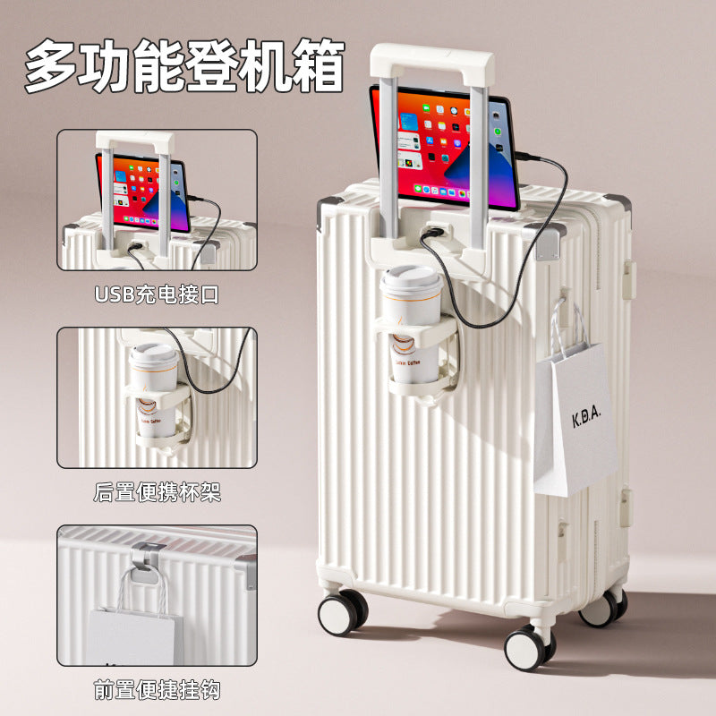 Multifunctional Japanese suitcase Women's trolley case Men's strong and durable Student universal wheel password suitcase Leather case