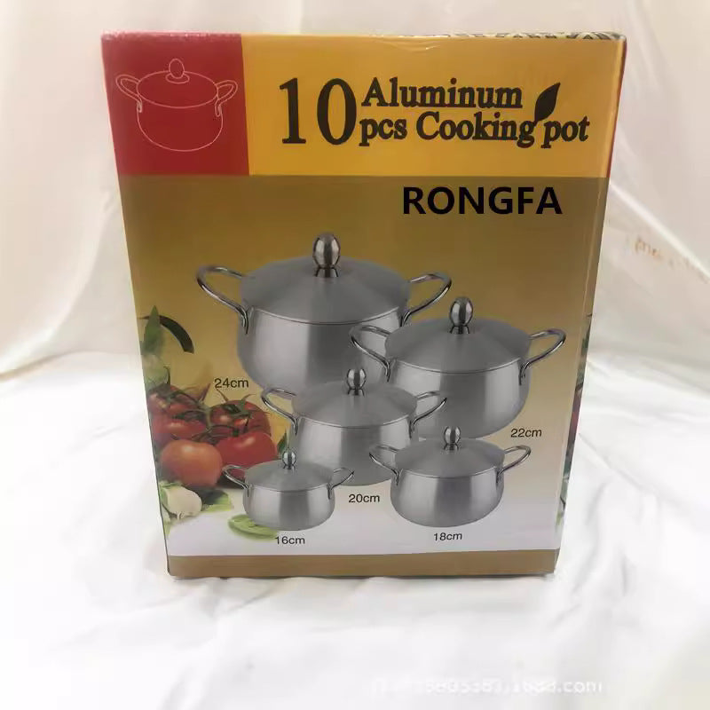 African export aluminum cookware set - 10 piece aluminum pot upgrade - cookware set 10pcs kitchenware