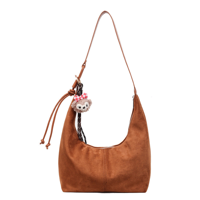 retro shoulder bag for women, 2025 new autumn/winter versatile casual bag, high-end large capacity crossbody dumpling bag
