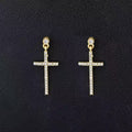 Amazon cross-border hot seller: 925 sterling silver moissanite stud earrings - unisex cross design, d color moissanite earrings