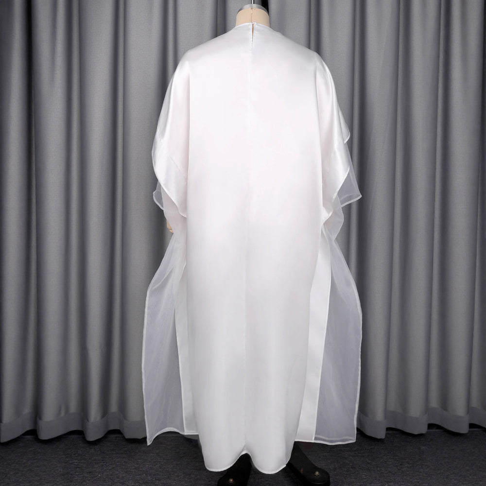 african women's v-neck loose dress  sequin fashion robe bubu dress